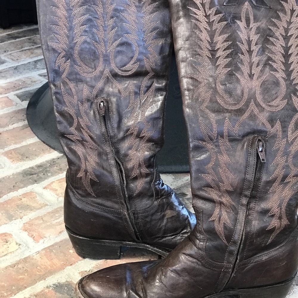 Old Gringo leather Mayra 18” chocolate boots!  Gently worn!